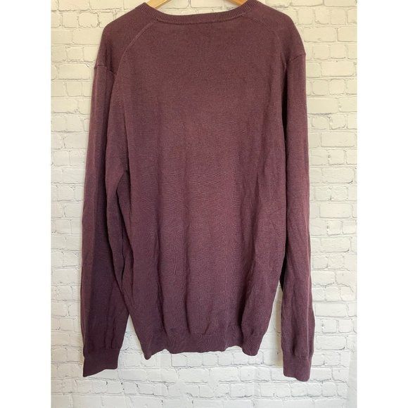 JOSEPH ABBOUD. BRAND NEW! Burgundy V-Neck Sweater. Extra Fine Merino Wool. XXL - Picture 2 of 6
